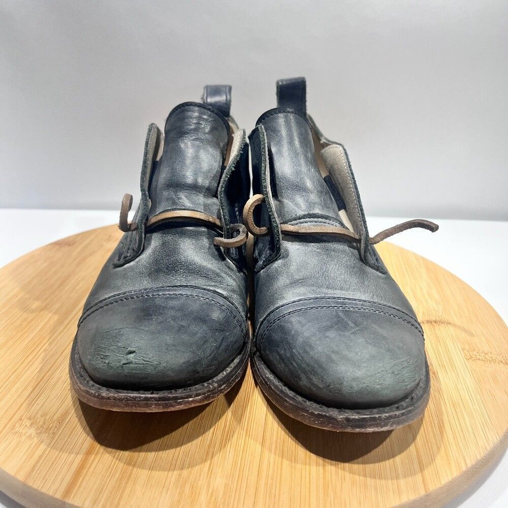 Freebird By Steven "Mabel" Navy Blue/Grey Distressed Leather Shoes Sz 9 - Picture 5 of 10